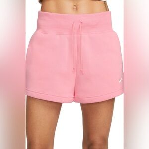 Nike Women's Phoenix Fleece Athletic Coral Chalk Pink Shorts
